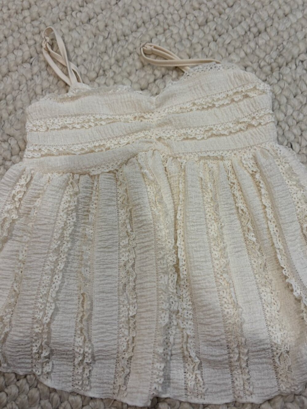 White textured babydoll top from shein